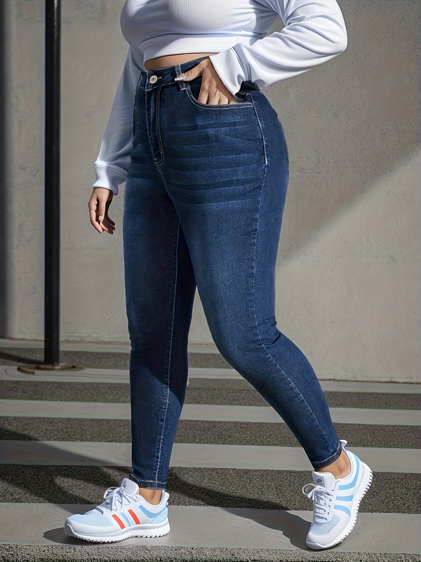 Women's Plus Size High Waisted Stretch Skinny Denim Jeans