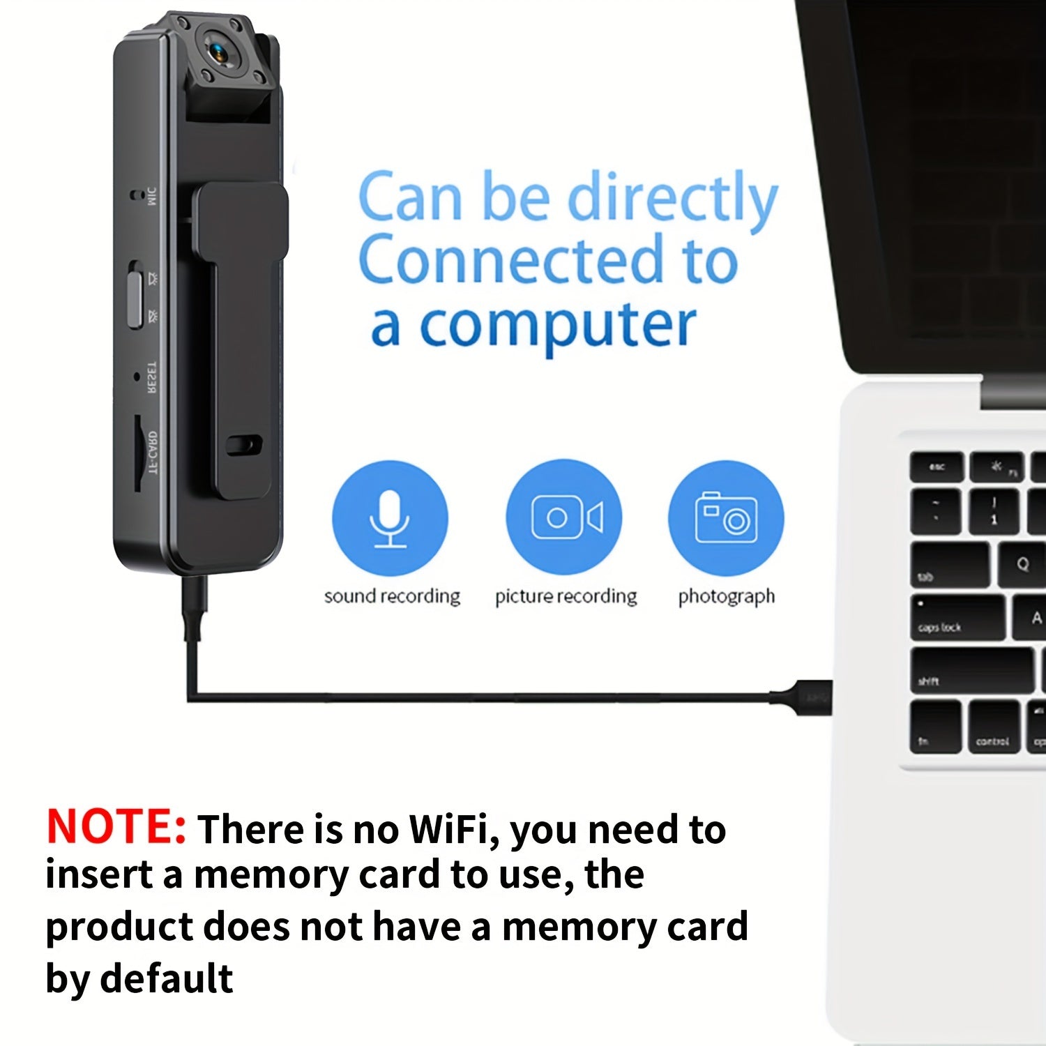 1080P Body Camera with Night Vision Rotating Lens Rechargeable USB Security Travel