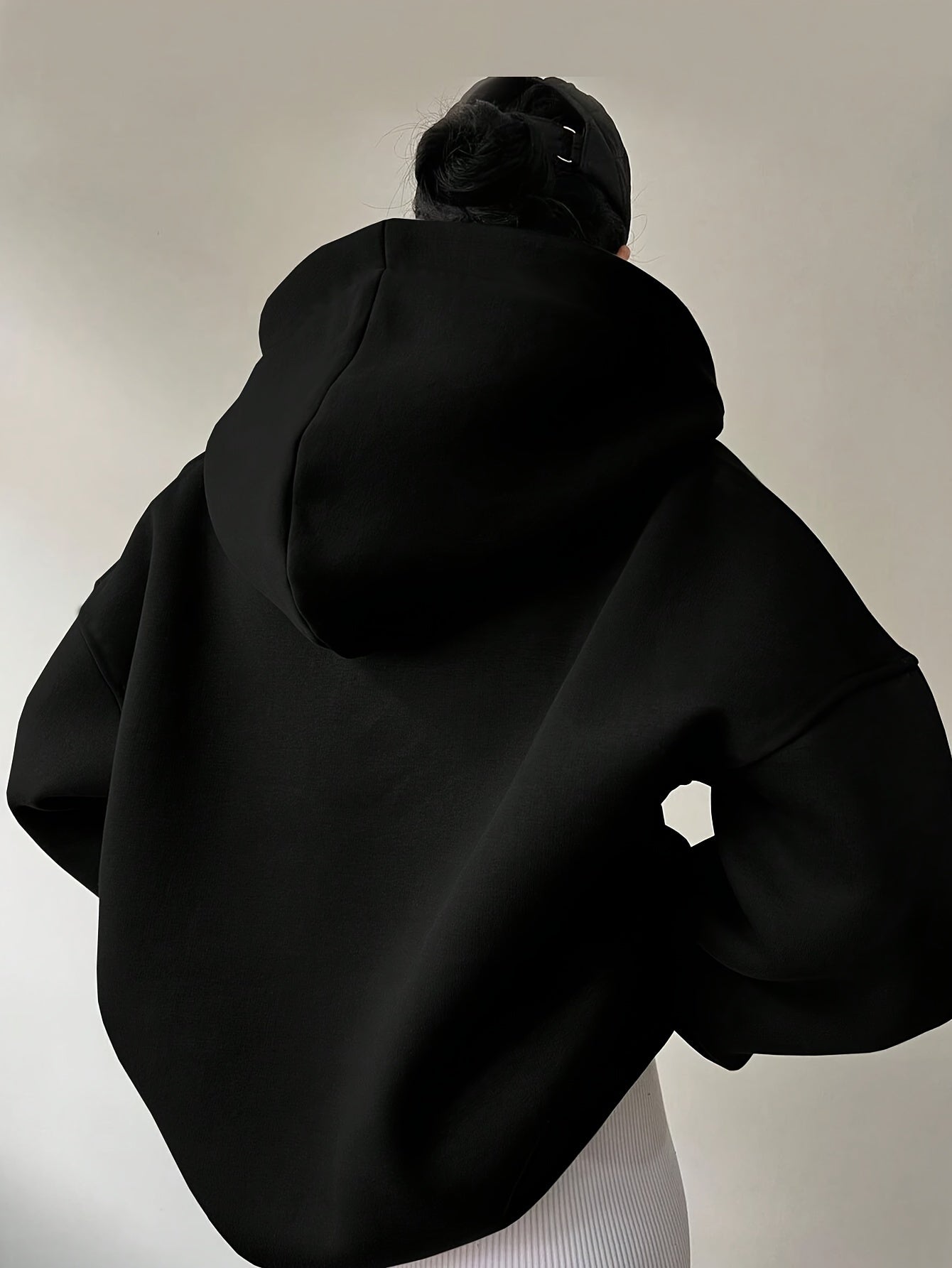 Women's Brown Cozy Hoodie Pullover Long Sleeve Casual Polyester Blend