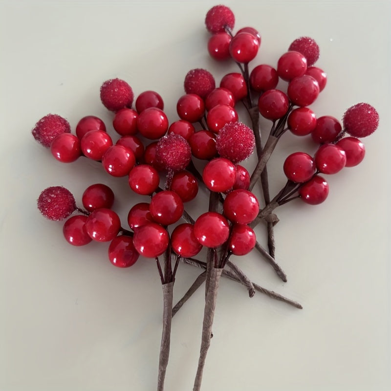 Christmas Berry Garland with Gold and Silver Plastic Berries for Festive Decor