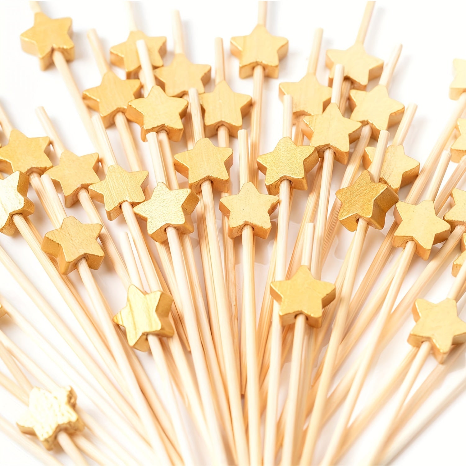 Handmade Gold Star Cocktail Picks for Party Supplies