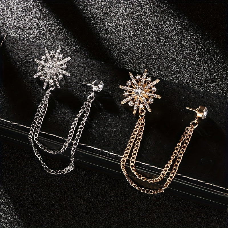 Men's Brooch Collar Pin with Crown Design, Korean-Inspired Elegant Suit Accessory