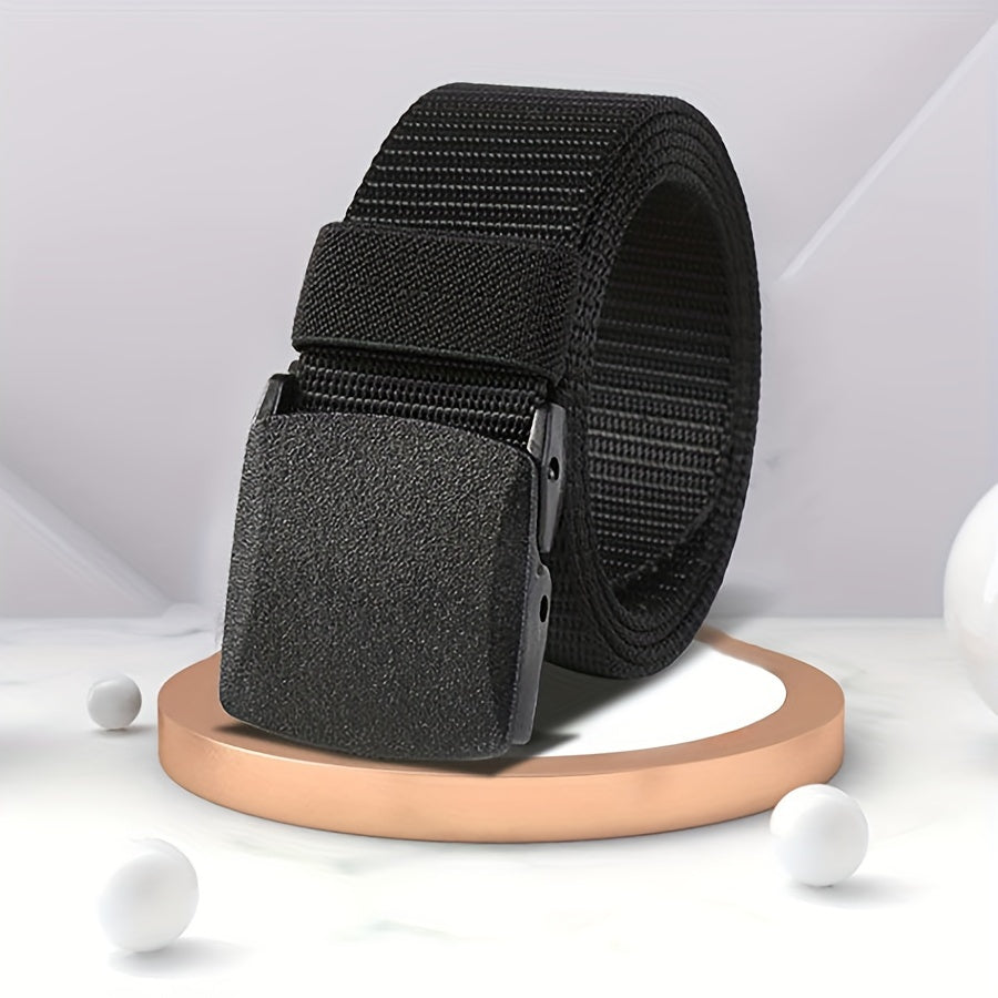 Nylon Belt Hypoallergenic Black Casual Outdoor Buckle for Men
