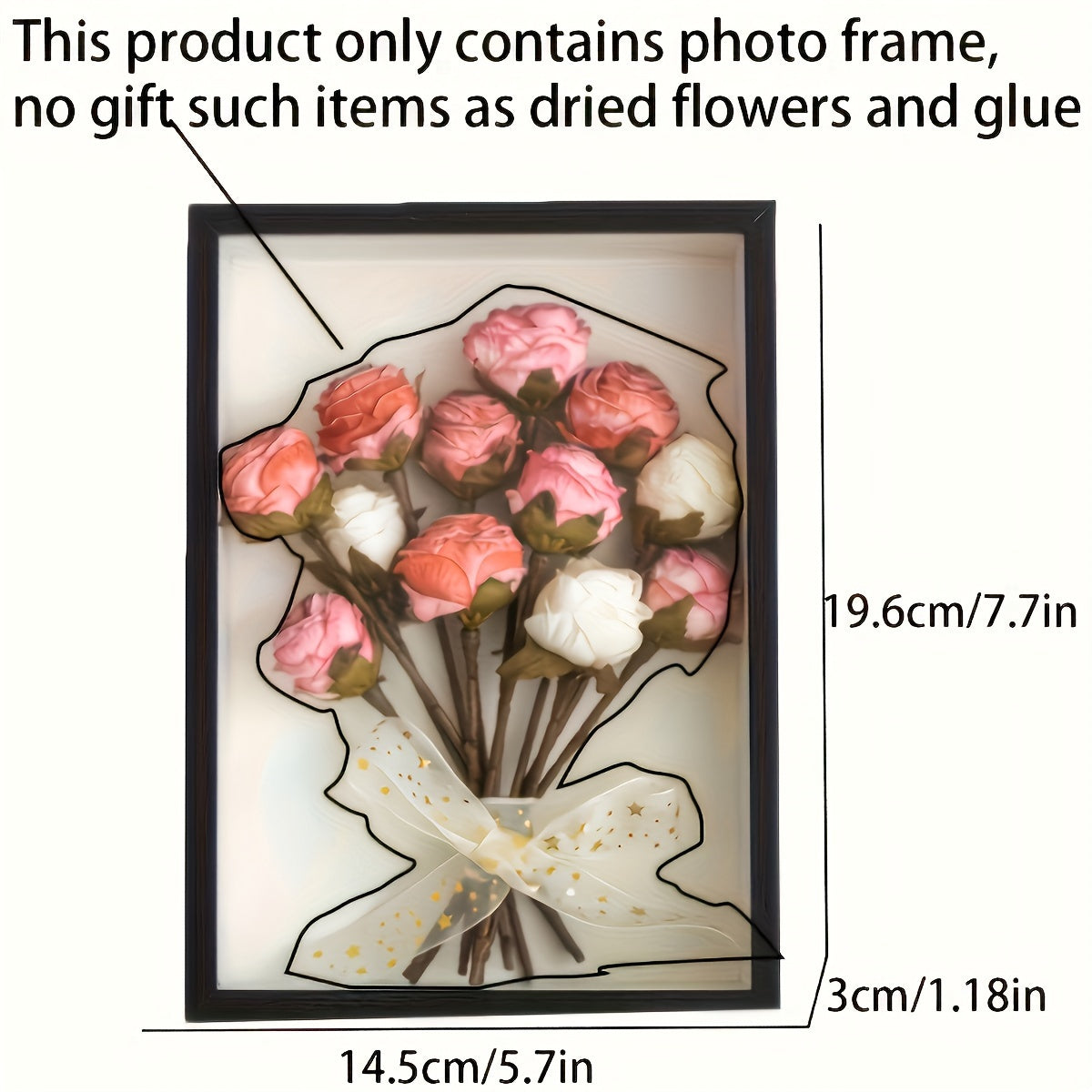 Wooden Display Frame for Dried Flowers and Keepsakes 3D Hollow Design
