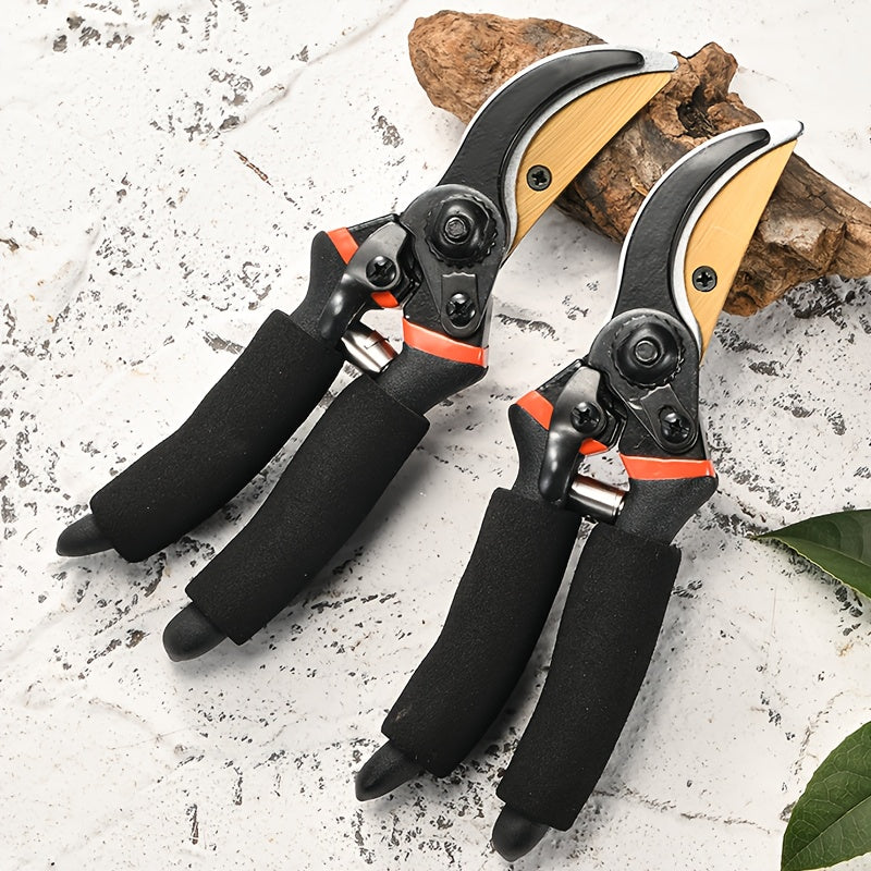 Titanium Bypass Pruning Shears 21.59cm Heavy Duty Garden Scissors Alloy Steel Modern Style