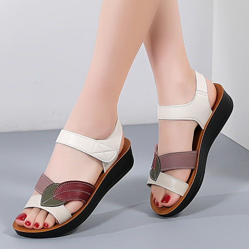 Women's Color Block Flat Shoes Casual Open Toe Summer Sandals