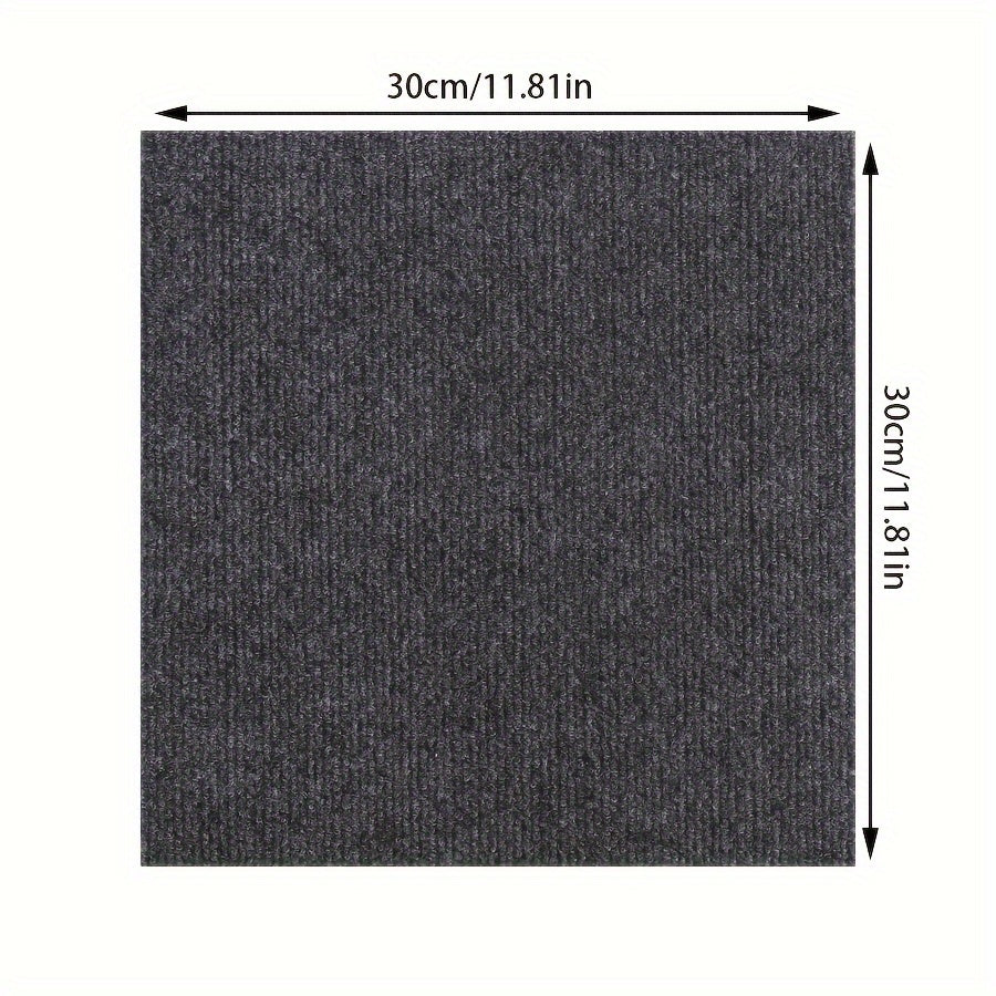 10/20/30 Paket Shakllar va Chiziqlar O'z-o'zidan yopishqoq Gilam Plitalari Ofis va Tijorat Pollari uchun, Oson Qopqoq va Yopishtirish O'rnatilishi, O'lchamga Mos Kvadrat Kvadratlar.