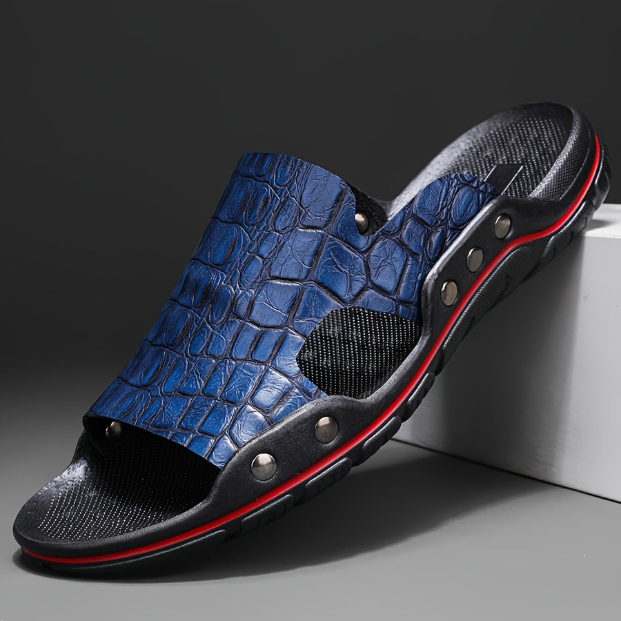 Plus Size Men Open Toe Slippers Non-Slip Rubber Sole Outdoor Comfort