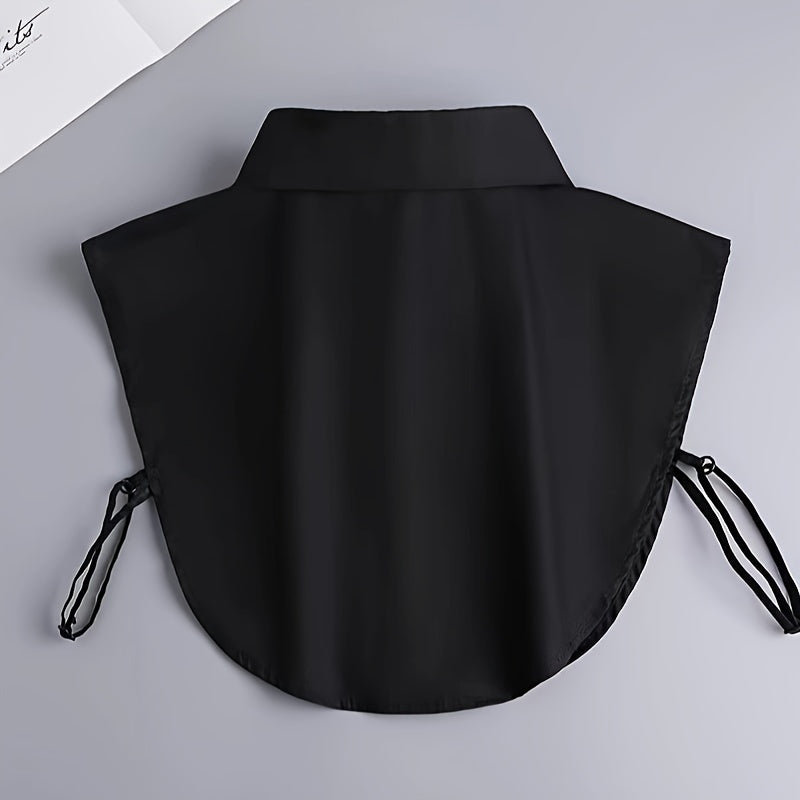 Women's Detachable Striped Shirt Collar Polyester Knit Casual Accessory for All Seasons