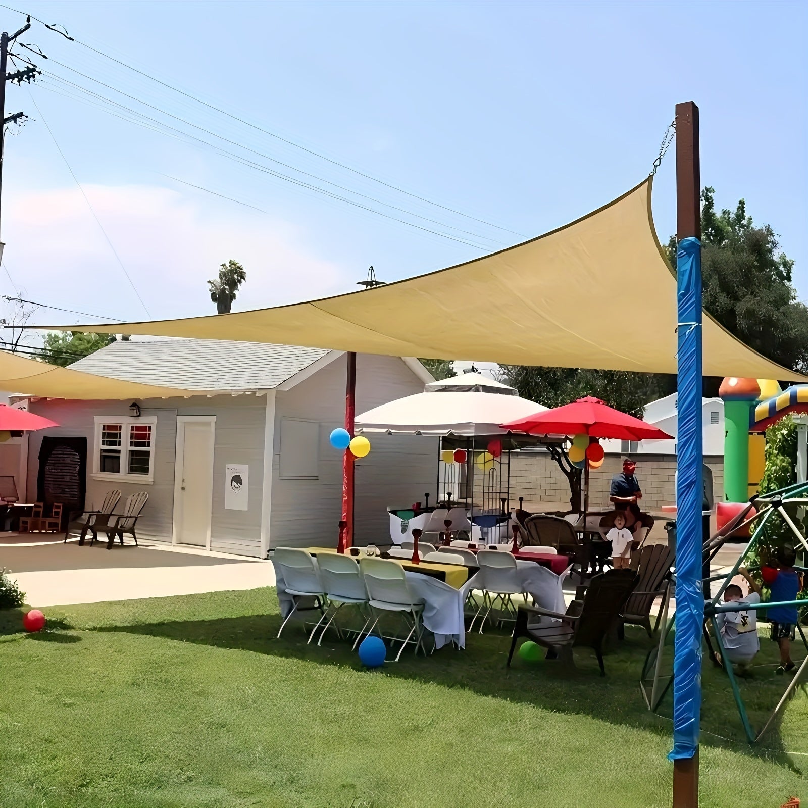 Waterproof Outdoor Sunshade Awning for Patio Garden Balcony Railing Protection Yellow