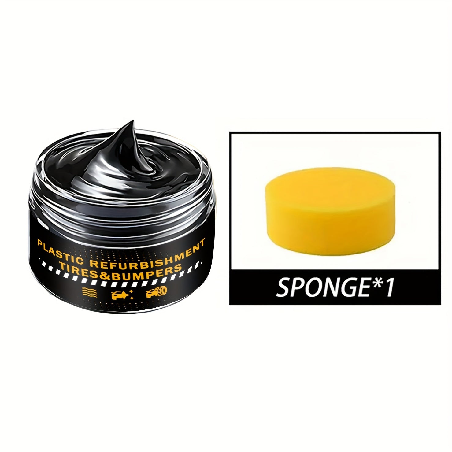 Black Plastic and Rubber Restorer Cream for Bumpers and Tires
