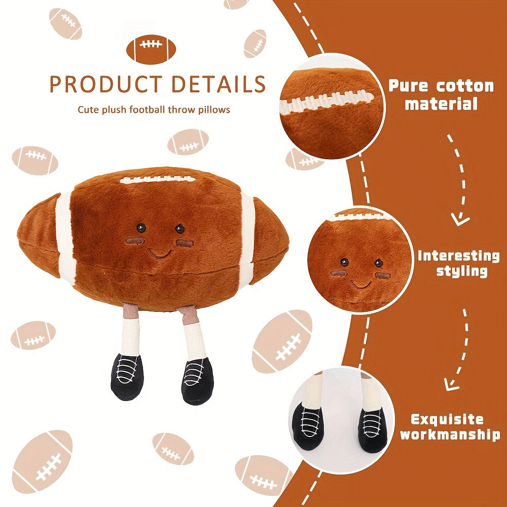 6-8 yoshdagi bolalar uchun sport mavzusidagi yumshoq o'yinchoq yostiqlar, preppy uslubi, polyester bilan to'ldirilgan, faqat qo'lda yuvish. Partiyalar, uy bezaklari, tug'ilgan kun sovg'alari uchun mukammal.