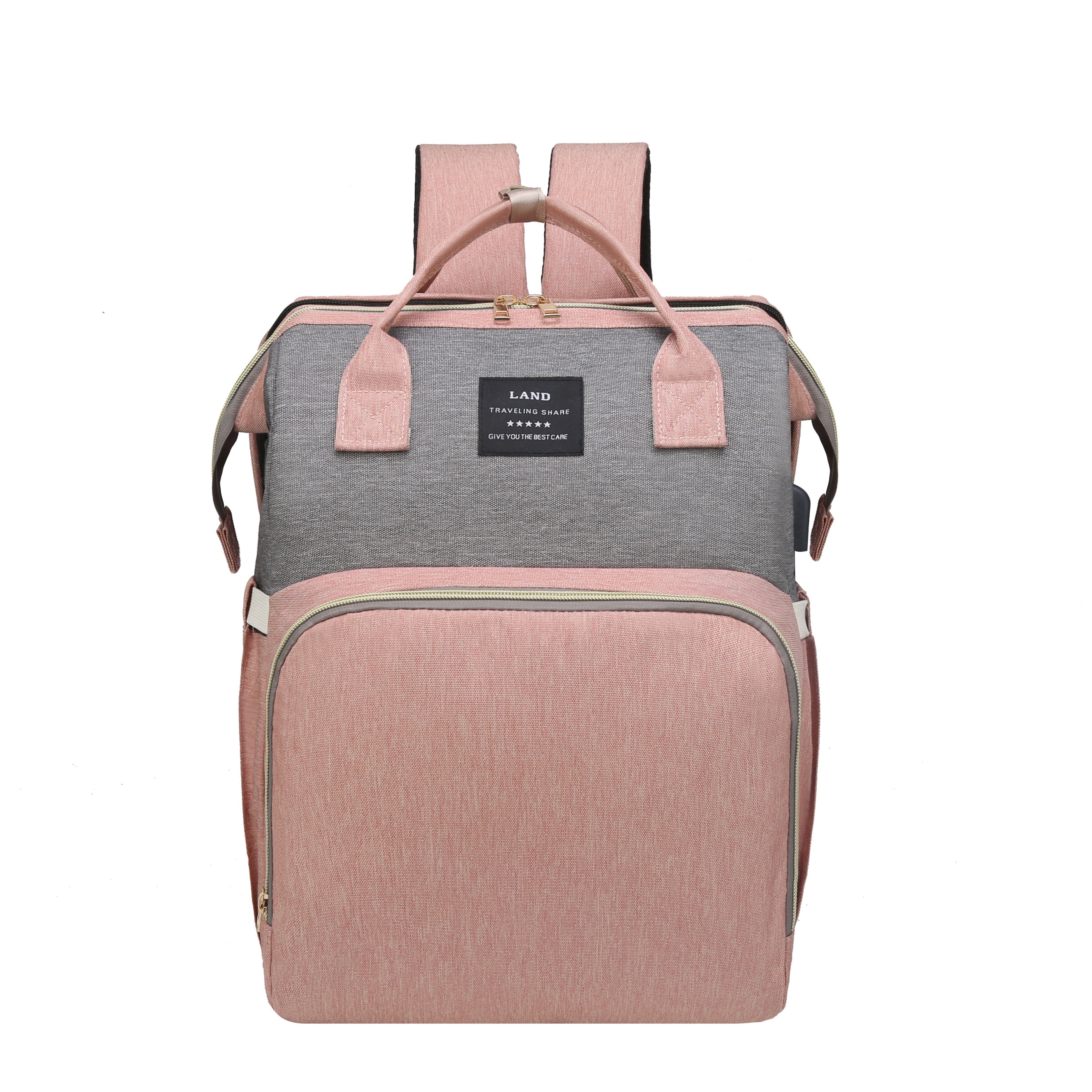 Unisex Diaper Bag Backpack with Changing Pad and Stroller Straps for Travel