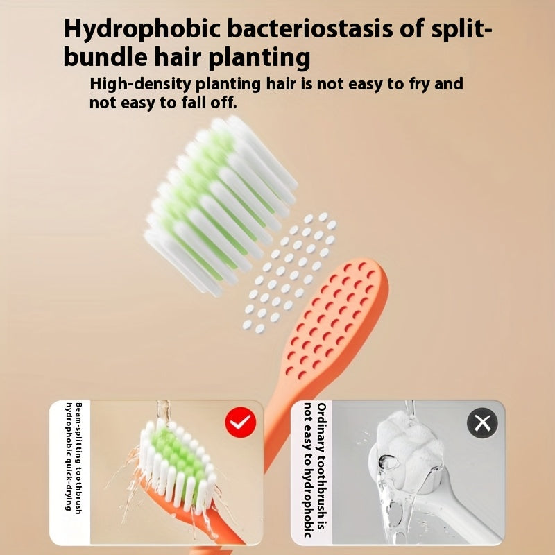 Set of 2 Cartoon Carrot Toothbrushes for Kids with Soft Bristles for Sensitive Gums