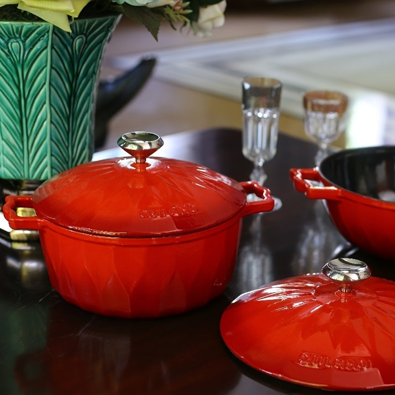 Enamelled Cast Iron Pot 78oz 138oz 169oz Non-Stick for Rice Sauces Induction