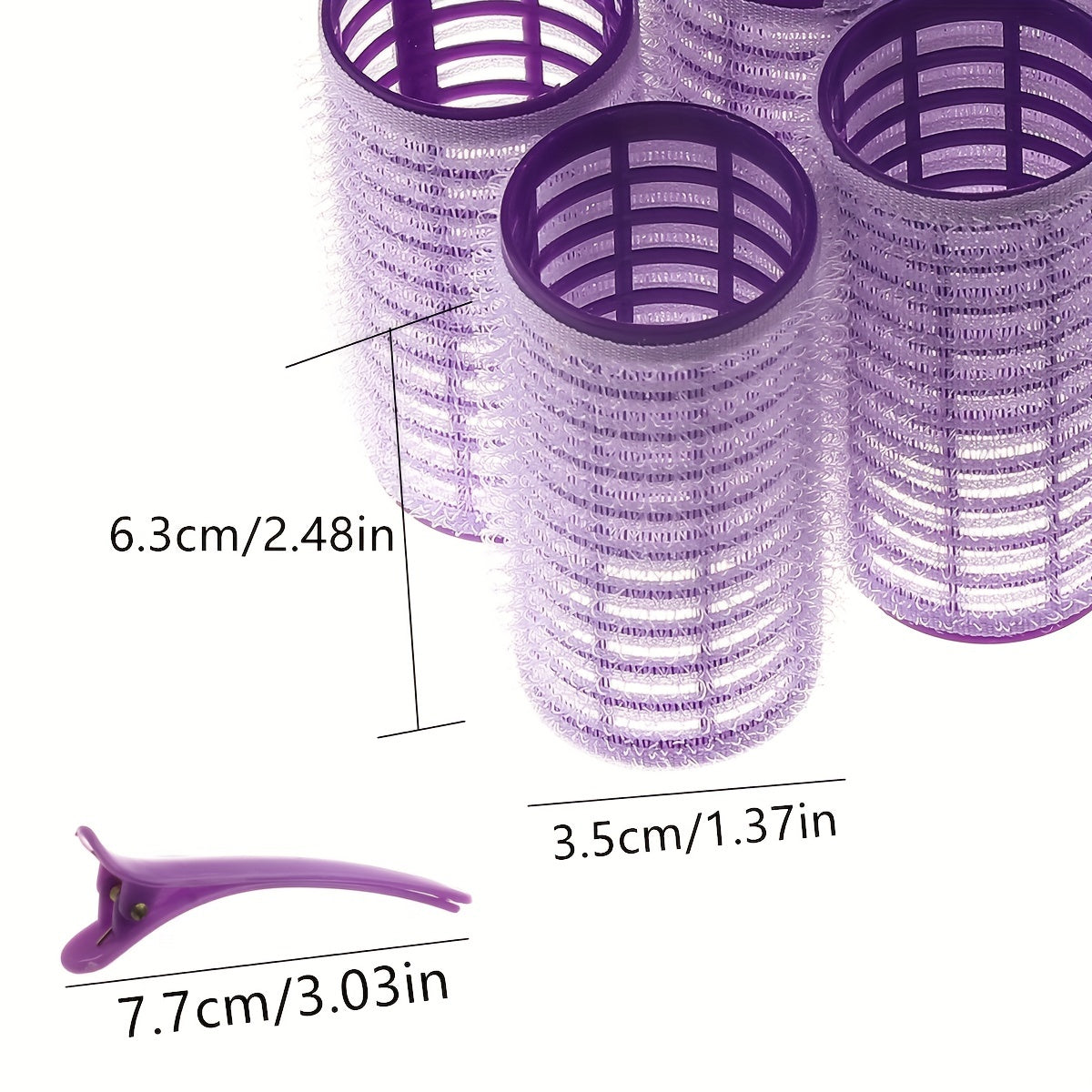 Juego de 12 rulos de pelo con agarre propio y rulos sin calor con pinzas para mujeres