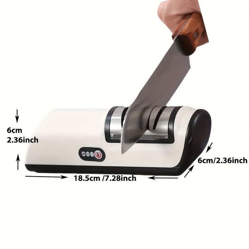 Electric Knife Sharpener USB Rechargeable 2-Speed Portable Kitchen Tool