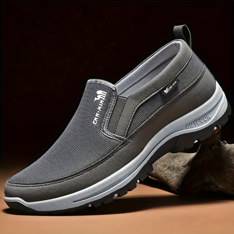 Men's Slip-On Casual Walking Shoes Breathable Fabric Durable Non Slip All-Season