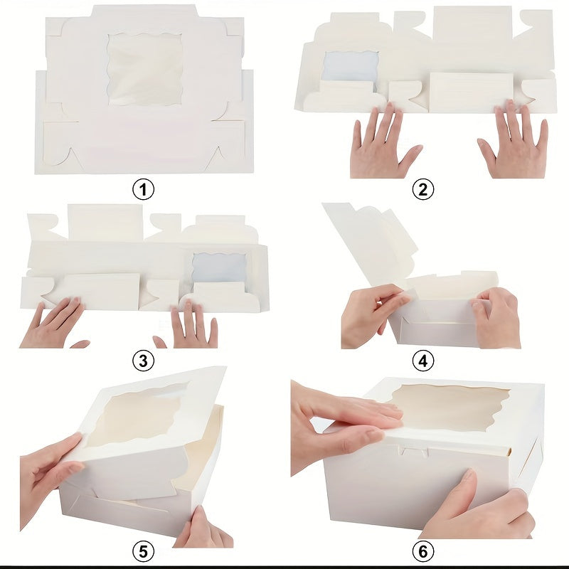 Derazali 30 ta oq karton non qutilari to&#39;plami - pechene, qulupnay, makaron va shirinliklar uchun ideal | Oshxona va restoranda xizmat ko&#39;rsatish uchun bir martalik kvadrat qandolat idishlari