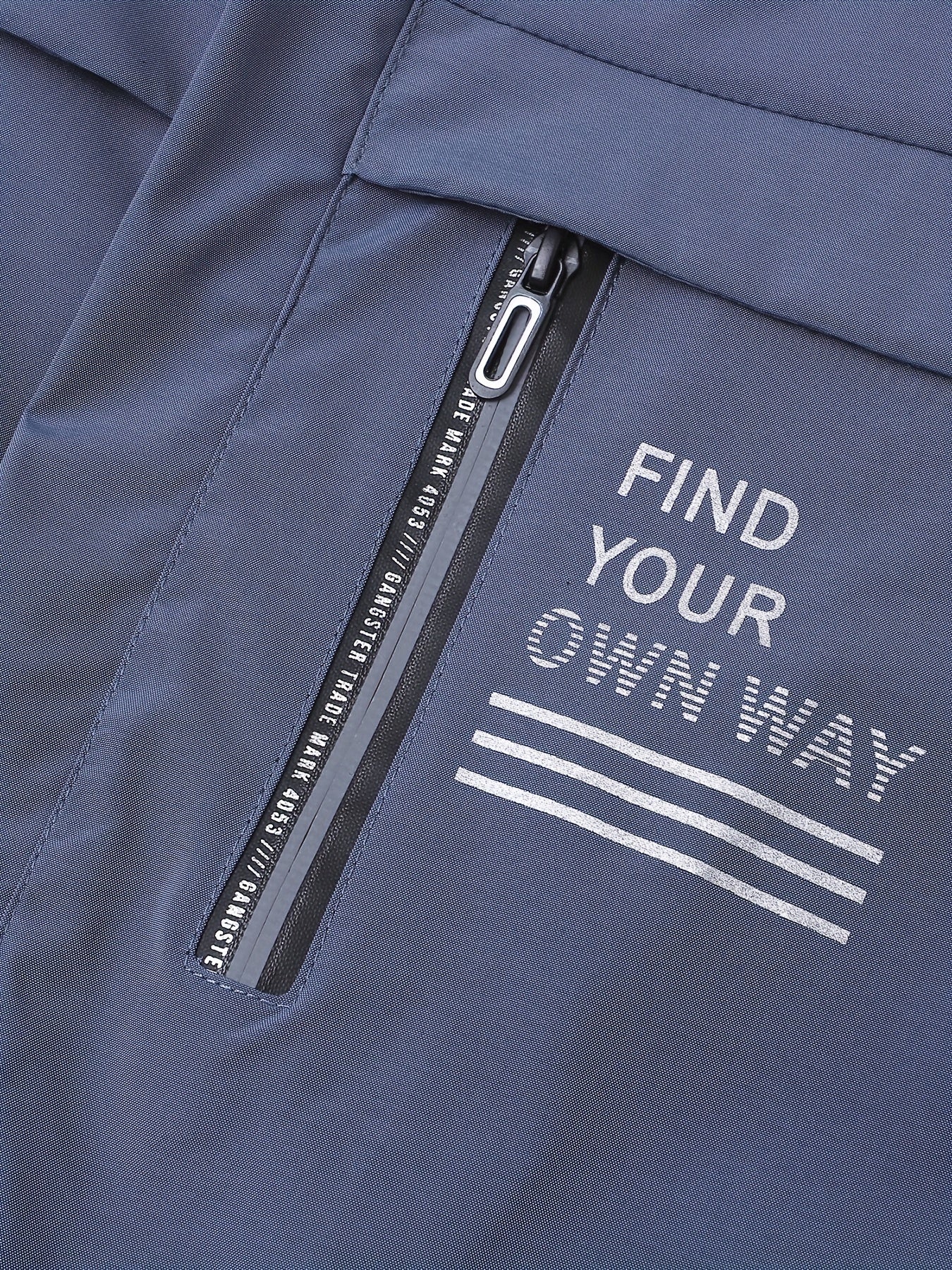 Men's Waterproof Hooded Windbreaker Jacket Black Spring Fall Casual Zipper Alphabets