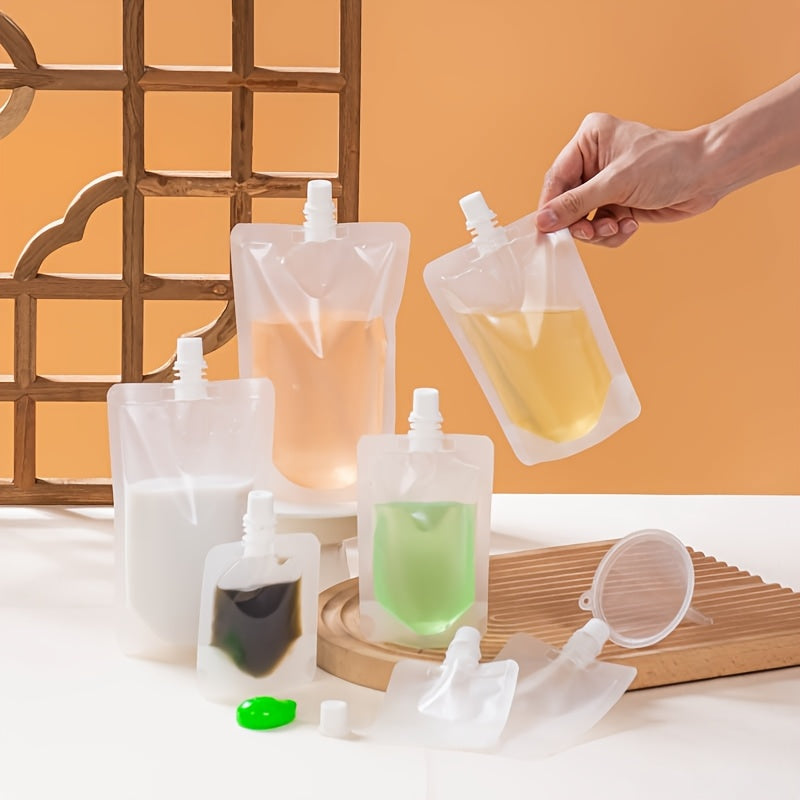 Pack of 50 Frosted Matte Liquid Nozzle Bags for Beverage and Soy Milk Packaging