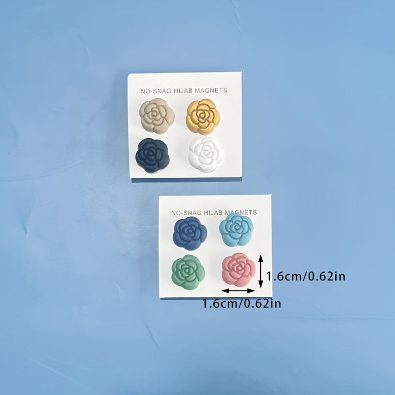 Set of 4 Middle Eastern-Inspired Magnetic Brooches for Scarves and Hijabs