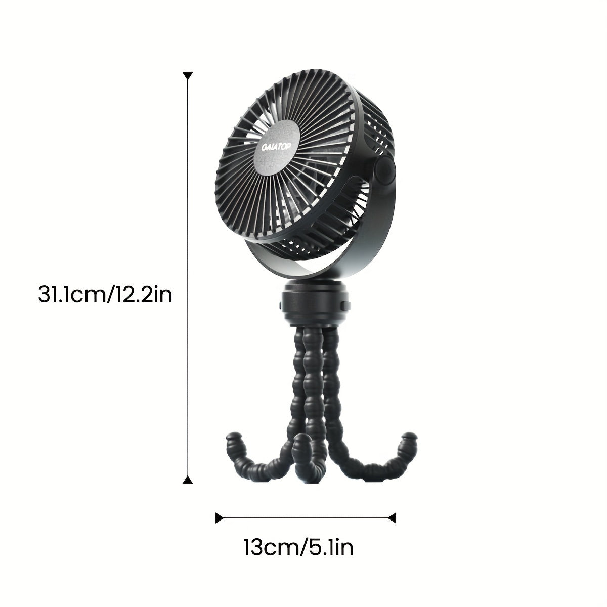 Rechargeable Portable Clip-On Fan with 3 Speed Settings, 360° Rotation for Stroller or Desk Use