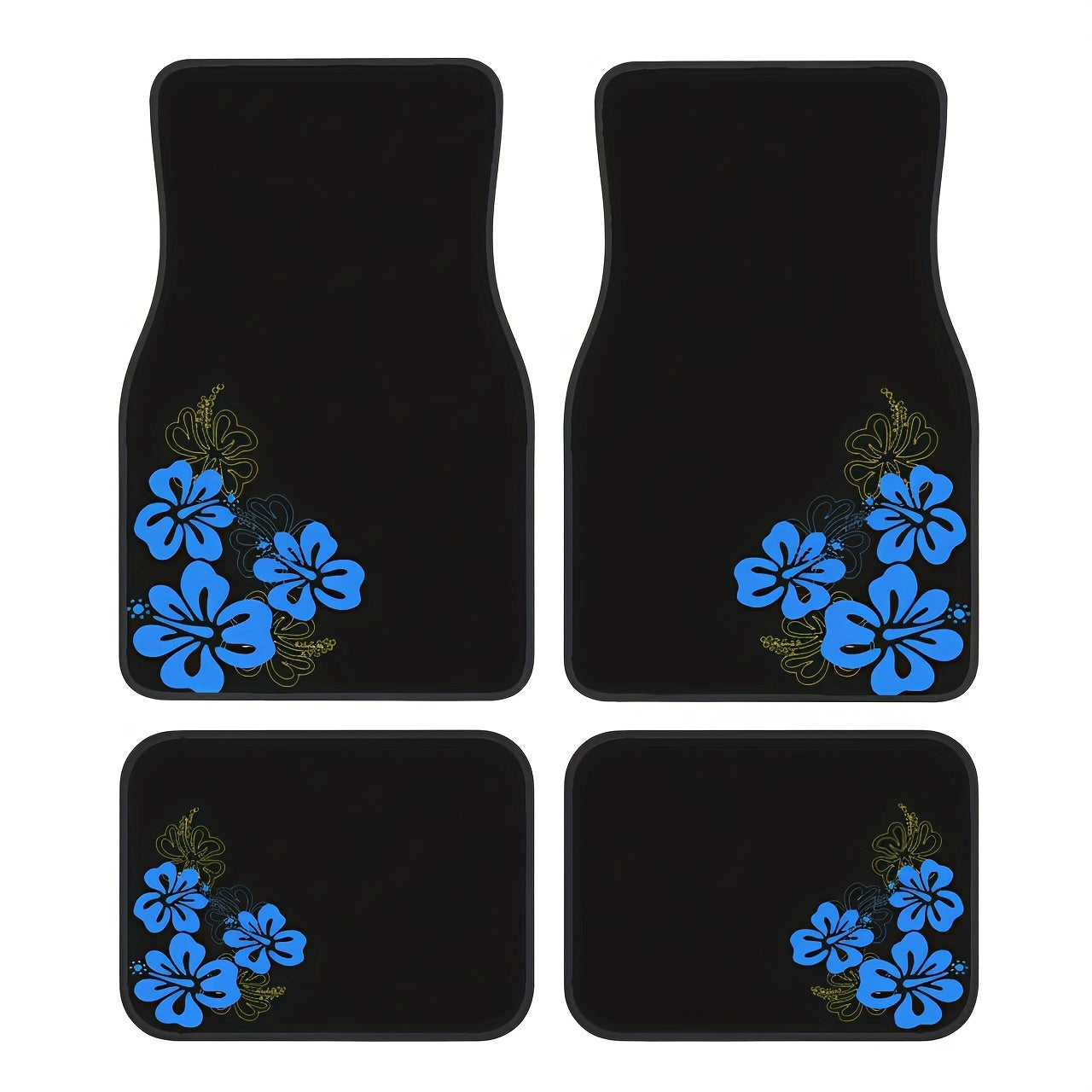 4 dona ko‘k gul avtomobil pol matosi suv o‘tkazmaydigan, sirpanmaydigan, universal moslik