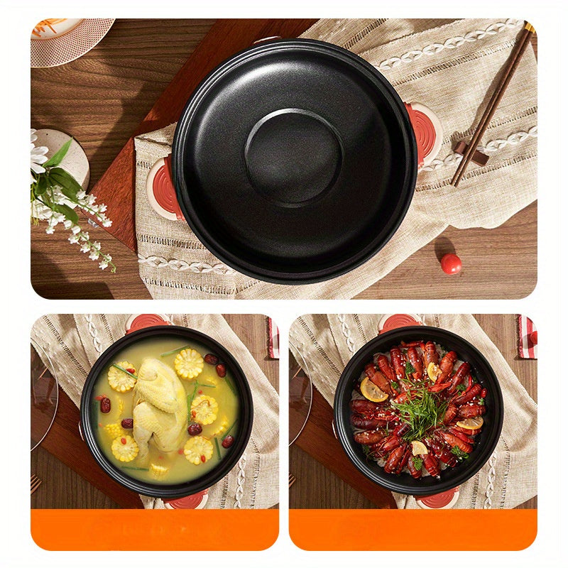 Electric Hot Pot for Cooking Noodles Steak Eggs Durable Compact