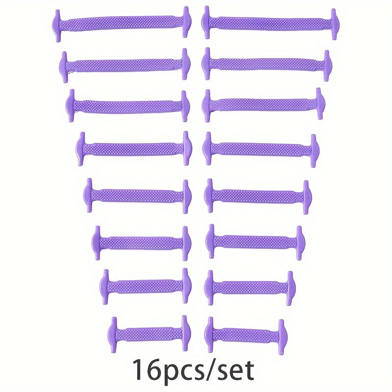 16 Pcs No-Tie Elastic Shoelaces for Sneakers and Athletic Footwear