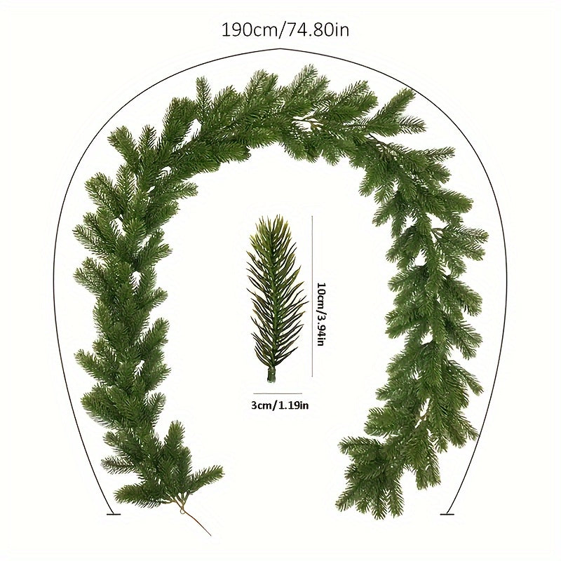 Artificial Pine Garland for Holiday Decor Flexible Unlit DIY Christmas Wreaths