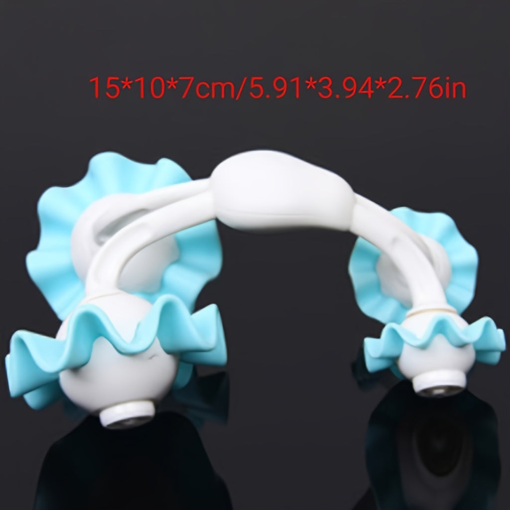 To'liq tana bo'shashishi uchun qo'lga olinadigan gullar dizayni massajeri, yashil va oq, mashg'ulotdan keyingi tiklanish va taranglikni bartaraf etish uchun ideal, oyoqlar, bel va orqa uchun portativ va samarali.