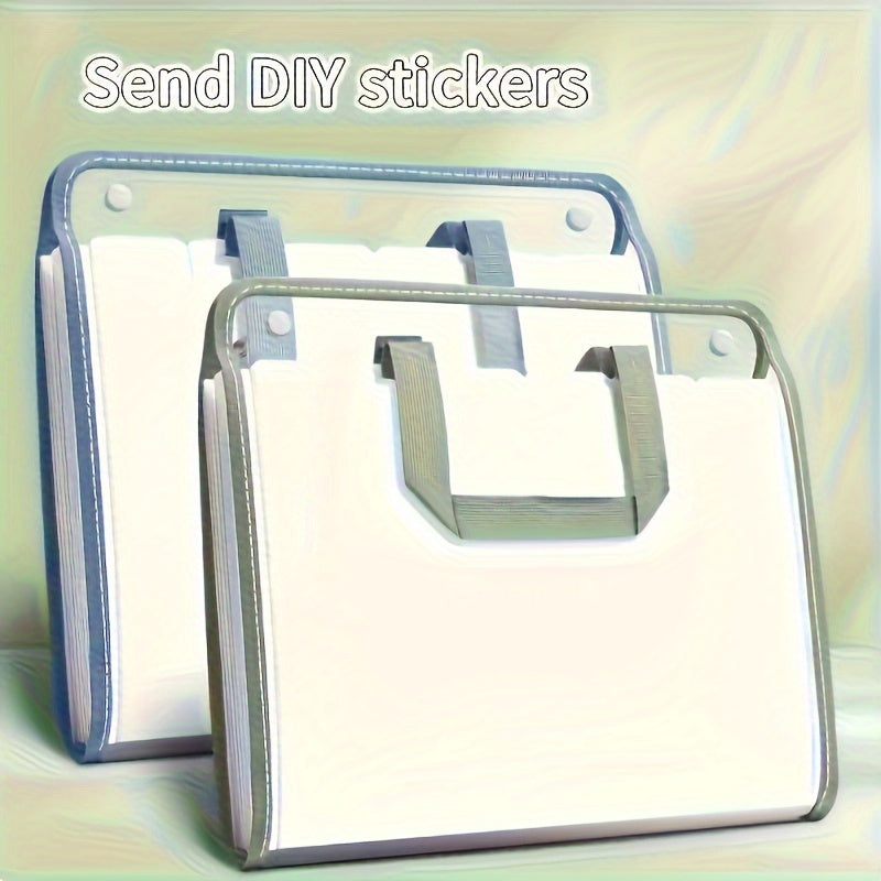 Organizador de archivos A4 de PVC impermeable con 13 bolsillos, portátile blanco para documentos para oficina, escuela y hogar