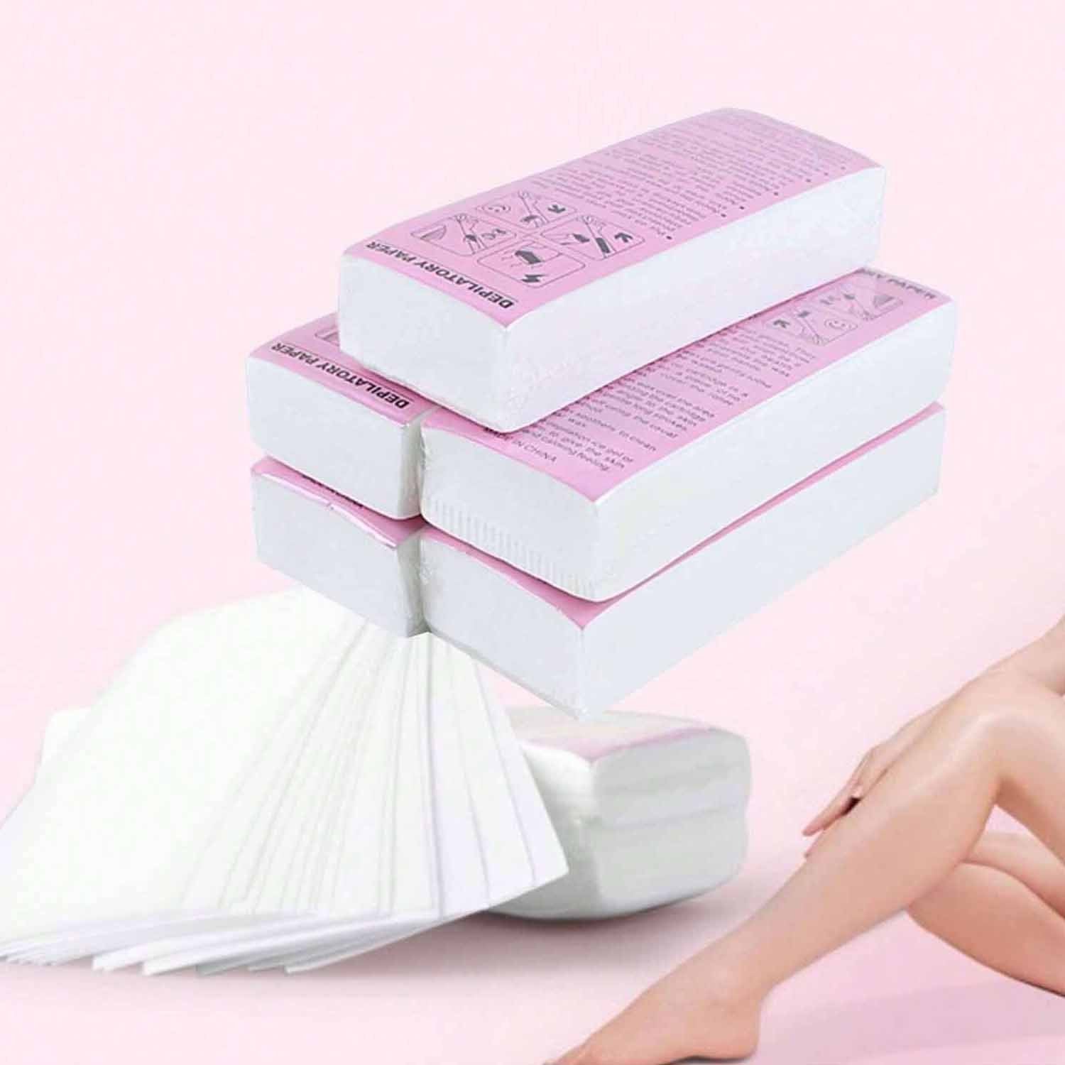 Women's Disposable Non-Woven Fabric Hair Removal Paper, Light Beige, 10-11cm