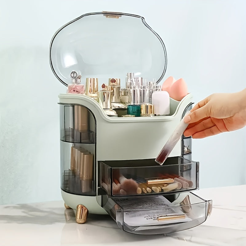 Plastic Makeup Organizer with Drawers Waterproof Vanity Bathroom Storage