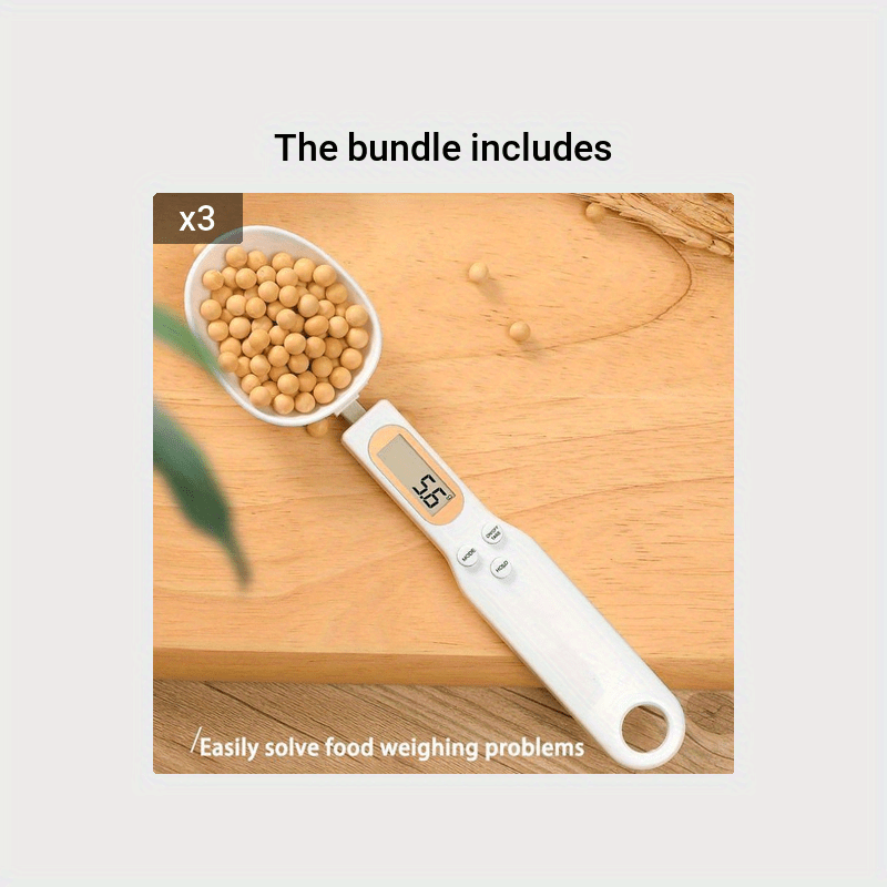 Digital Kitchen Scale with Precision Measuring Spoon 500g Battery Powered