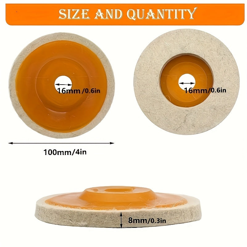 3pcs 10.16cm Metal Aluminum Stainless Steel Polishing Wheels for Jewelry and Crafts