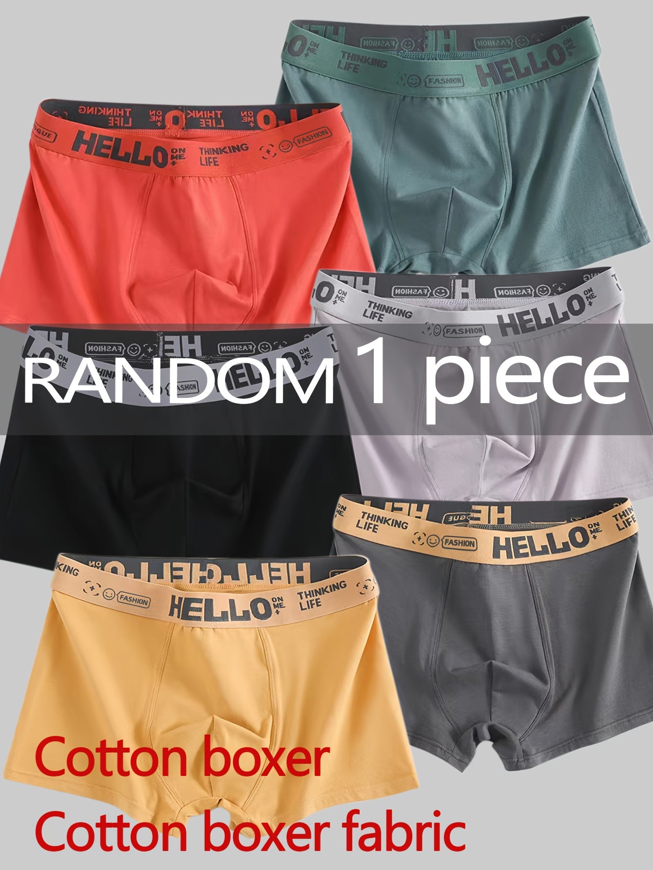 Erkaklar uchun moda ichki kiyim to'plamlari 1, 3, 5 yoki 10 dona, nafas oladigan paxtadan tayyorlangan, tez quriydigan elastik bel bog'ichiga ega.