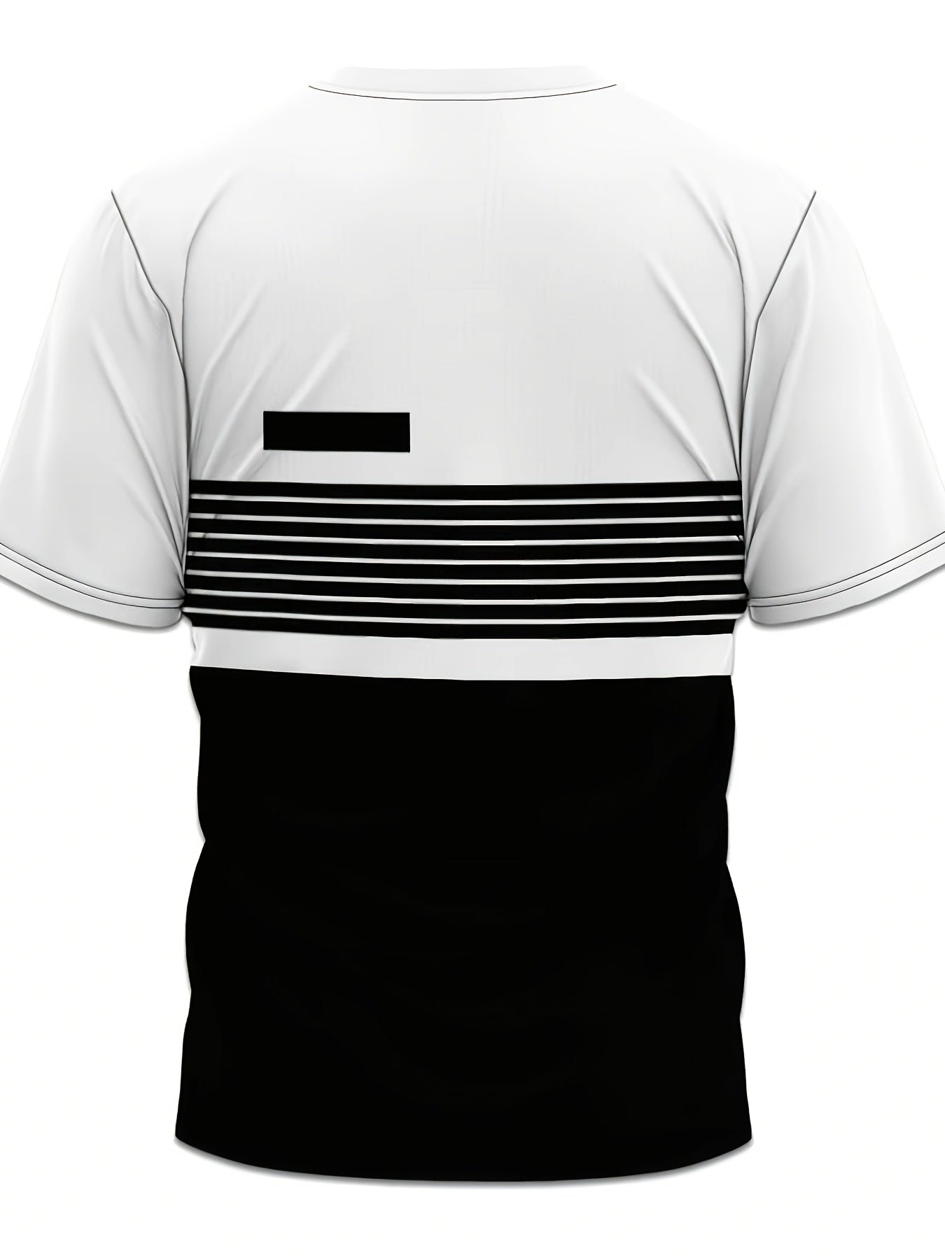 Erkaklar uchun chiziqli 3D bosma futbolka - nafas oladigan poli blend, yumshoq bo'yin, qisqa yengli yozgi yuqori.