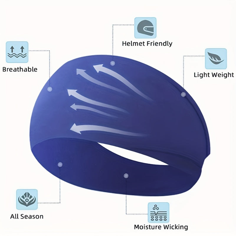 Men's Sports Sweat-Absorbent Headband Set of 5 for Running Fitness Yoga