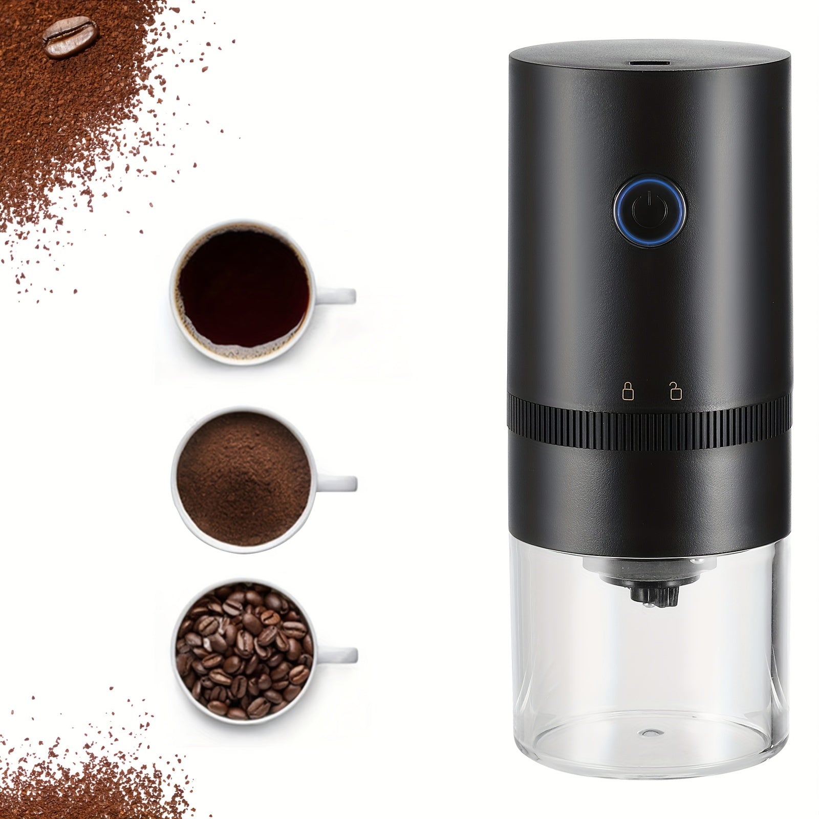 Electric Coffee Grinder Burr Mill for Freshly Ground Coffee Black