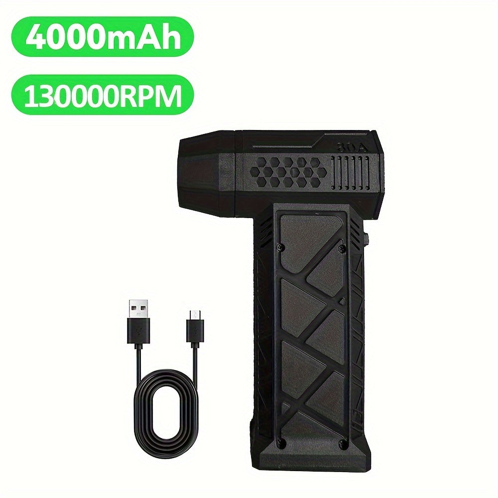 High-Speed Turbojet Blower Rechargeable USB Dust Remover Black for Car Electronics