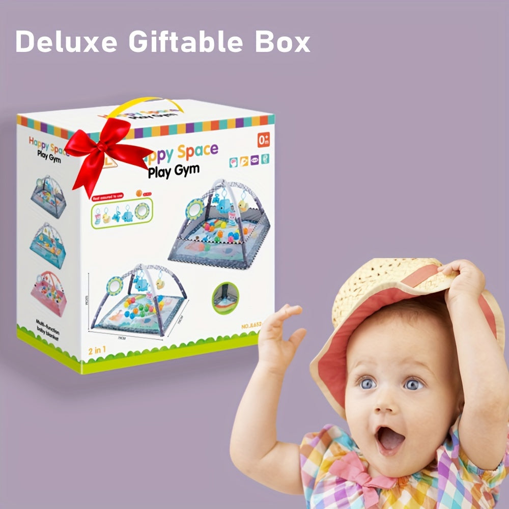 Large Baby Activity Center with Sensory Dolls and Play Mat for Tummy Time