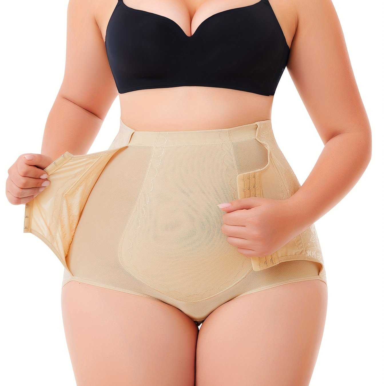 Women's Breathable Mesh Shapewear Bottoms with Butt-Lifting and Adjustable Belt