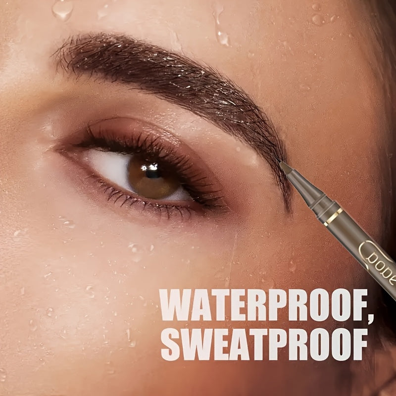 Lápiz de cejas negro para mujer resistente al agua y a las manchas, punta fina