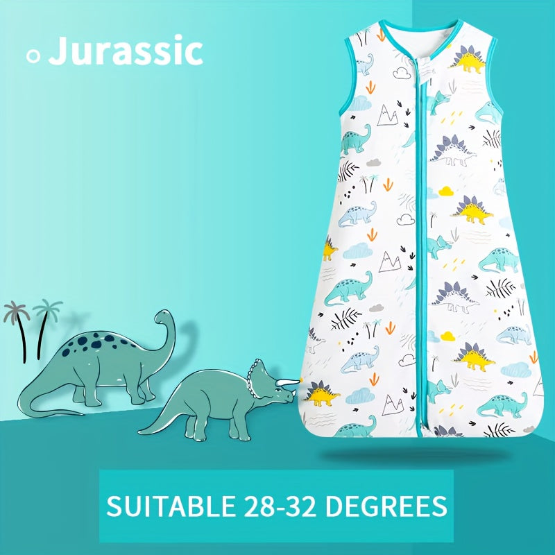 Children's Summer Sleeping Bag Sleeveless Cartoon Design Double Zippers