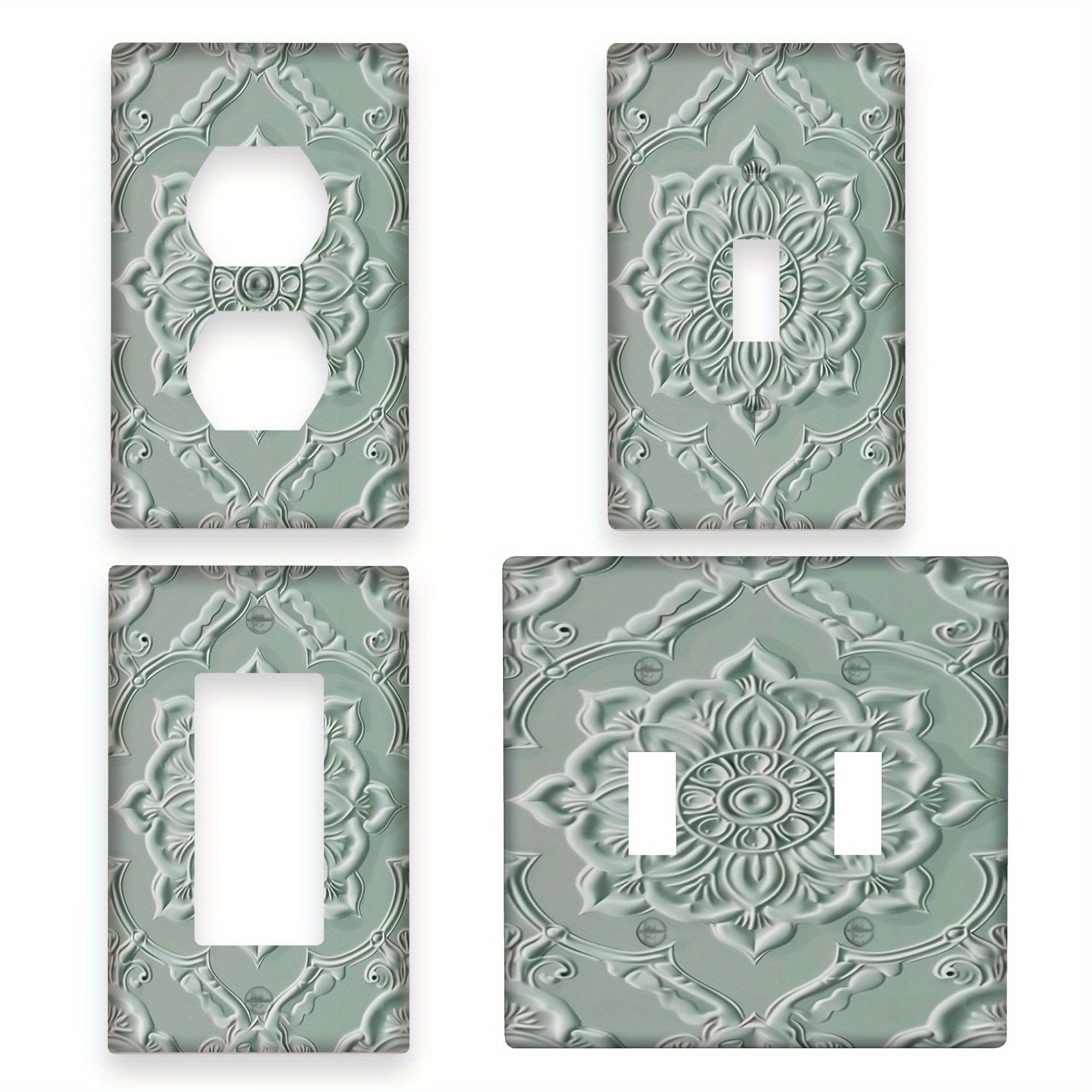 Tapa de interruptor de pared de estilo antiguo, color verde salvia beige, 1 gang, 2 gang, placa decorativa para dormitorio, cocina