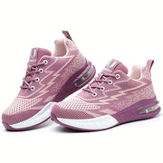 Women's Low-Top Air Cushion Steel Toe Sneakers for Work and Sports Pink Purple