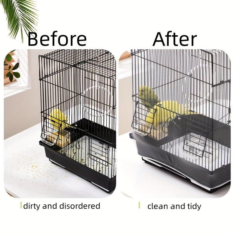 Polyester Bird Cage Cover with Seed Collector Breathable Mesh for Parrots