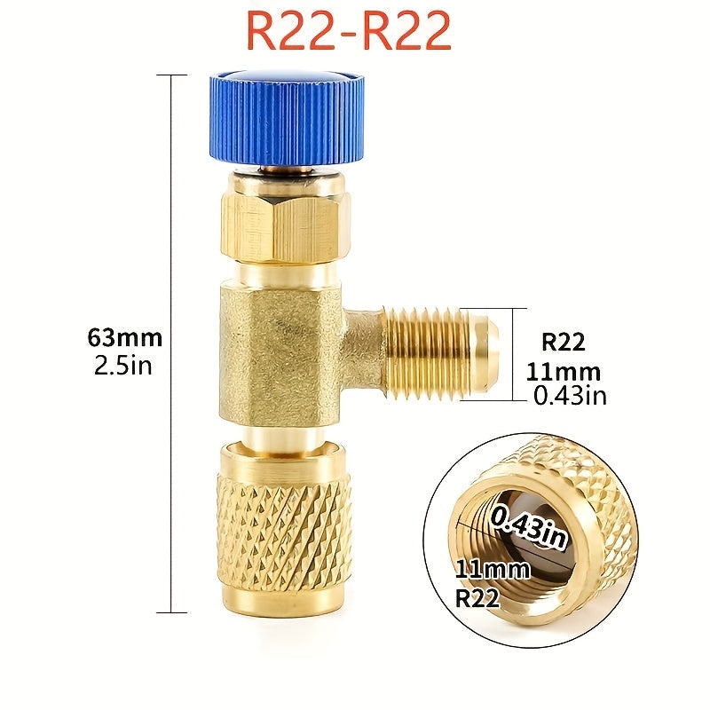 Air Conditioning Fluoride Safety Valve 1/4 Inch Brass R410A R22 Refrigerant Easy Installation